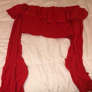Red crop top